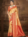Sangam Prints Multi Color Dharmavaram Woven Work Traditional Saree