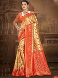 Sangam Prints Multi Color Dharmavaram Woven Work Traditional Saree