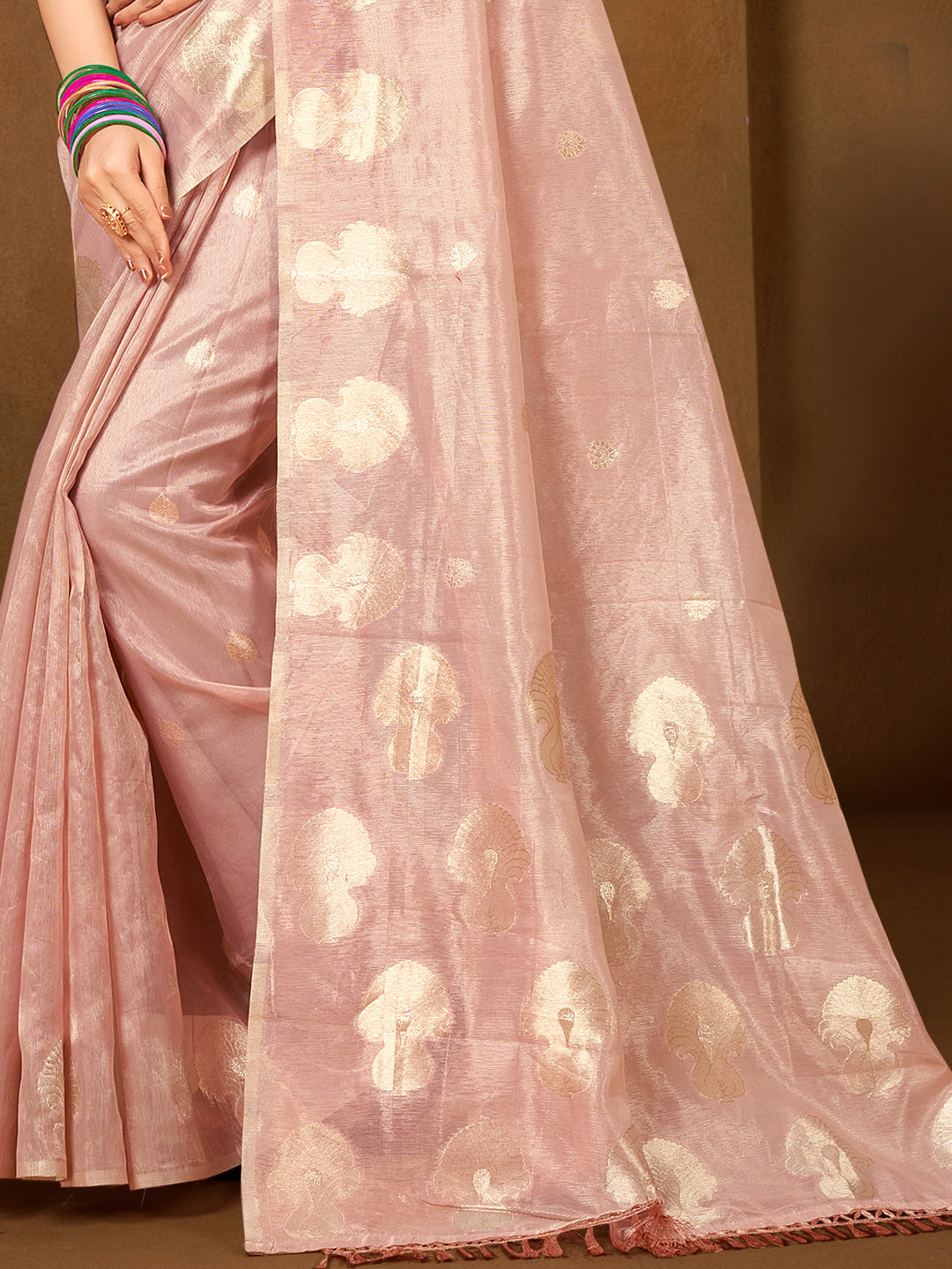 Sangam Prints Purple Munga Kota Woven Work Traditional Saree