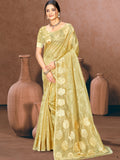 Sangam Prints Golden Munga Kota Woven Work Traditional Saree
