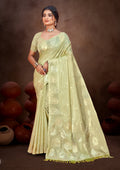 Sangam Prints Olive Green Munga Kota Woven Work Traditional Saree