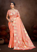 Sangam Prints Gajri Munga Kota Woven Work Traditional Saree