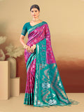 Sangam Prints Magenta  Silk Woven Work Traditional Saree