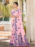 Sangam Prints Mauve Linen Woven Work Traditional Saree