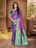 Sangam Prints Purple Silk Woven Work Traditional Saree