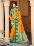 Sangam Prints Yellow Silk Woven Work Traditional Saree