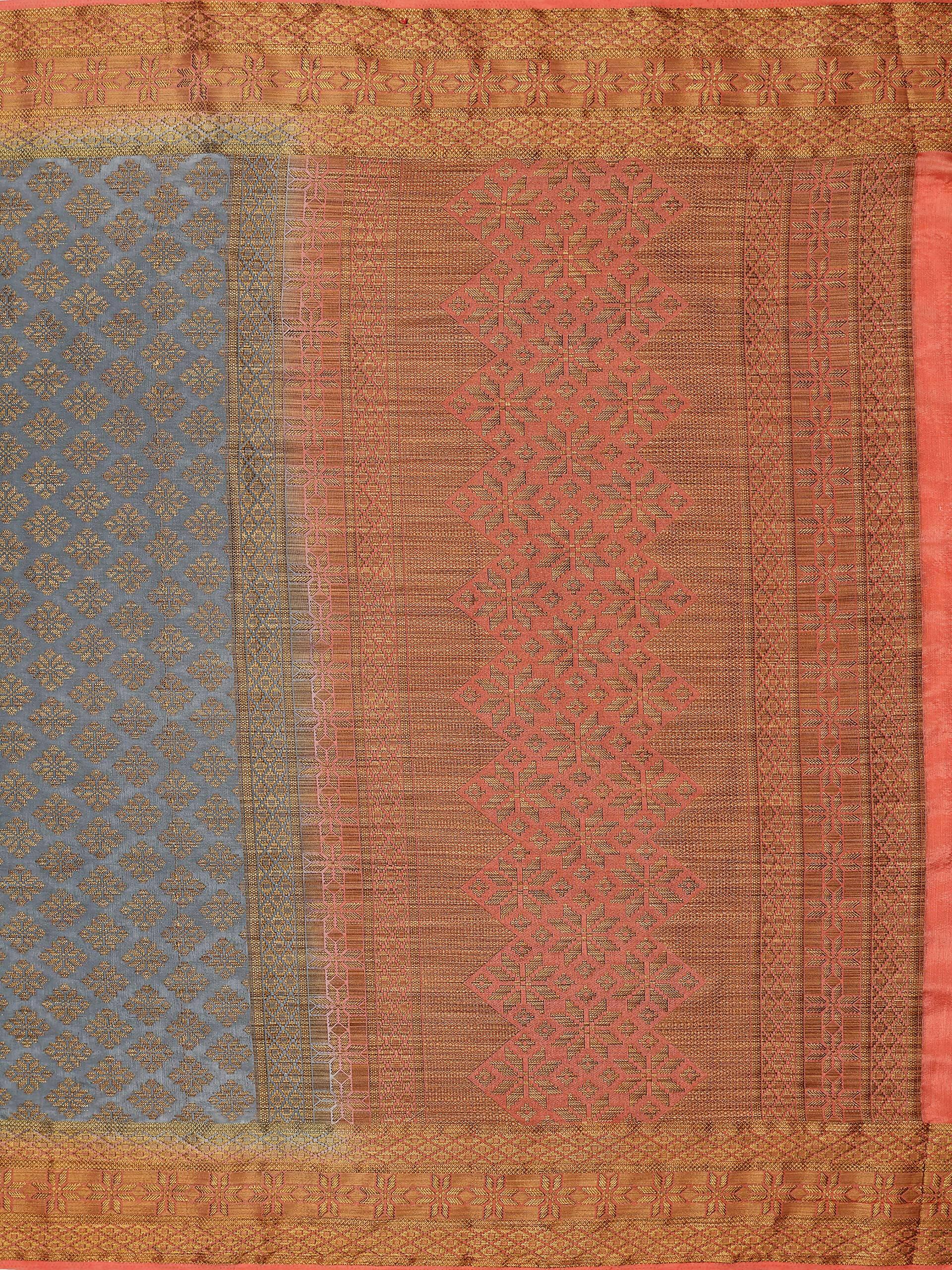 Mimosa Women's Patola Art Silk Grey Saree