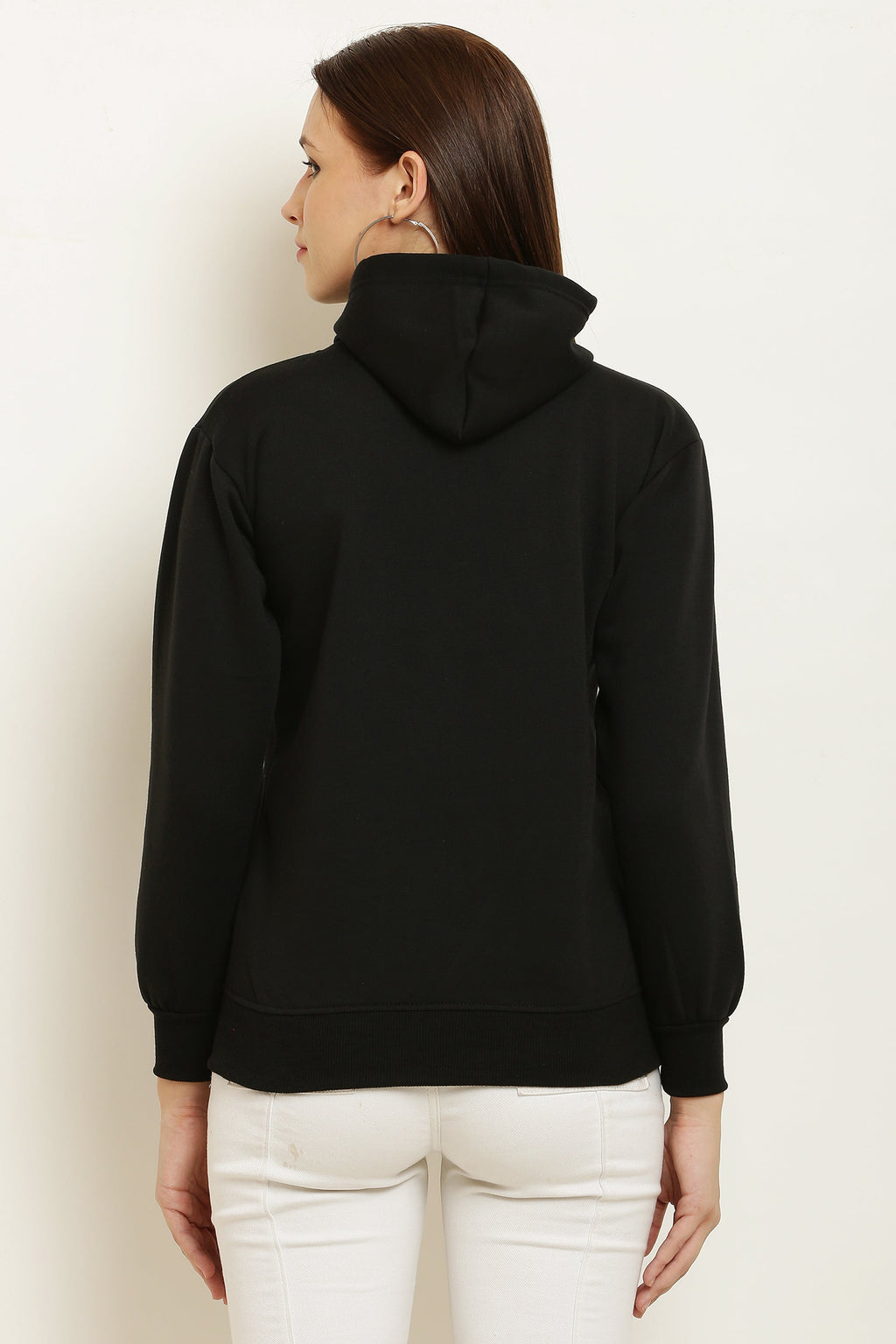 PAVONINE Black Color Bts-Design Pullover Hoodie Sweatshirt For Girls