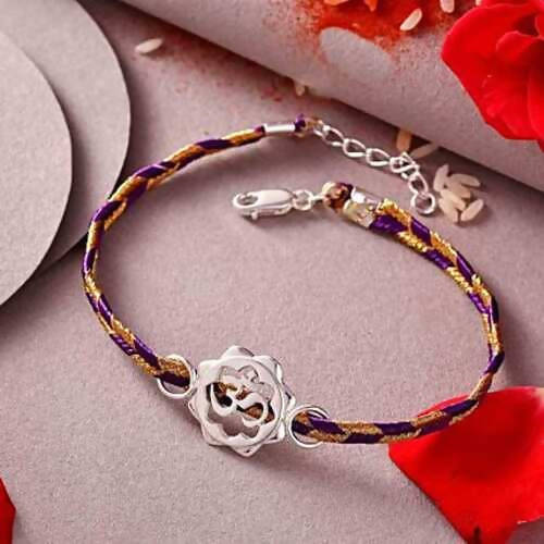 Auspicious Om 925 Sterling Silver Rakhi