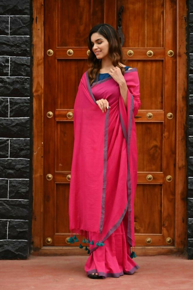 Very Much Indian Saadgi Pure Cotton Handloom Sarees With Intricate Borders