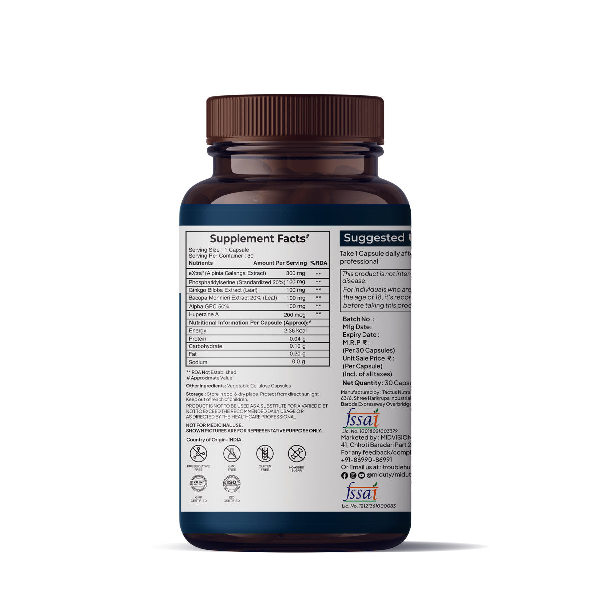 Miduty by Palak Notes Memory & Focus Capsules