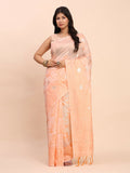 Shree Shyam Fashion Linen Cotton Peach Saree