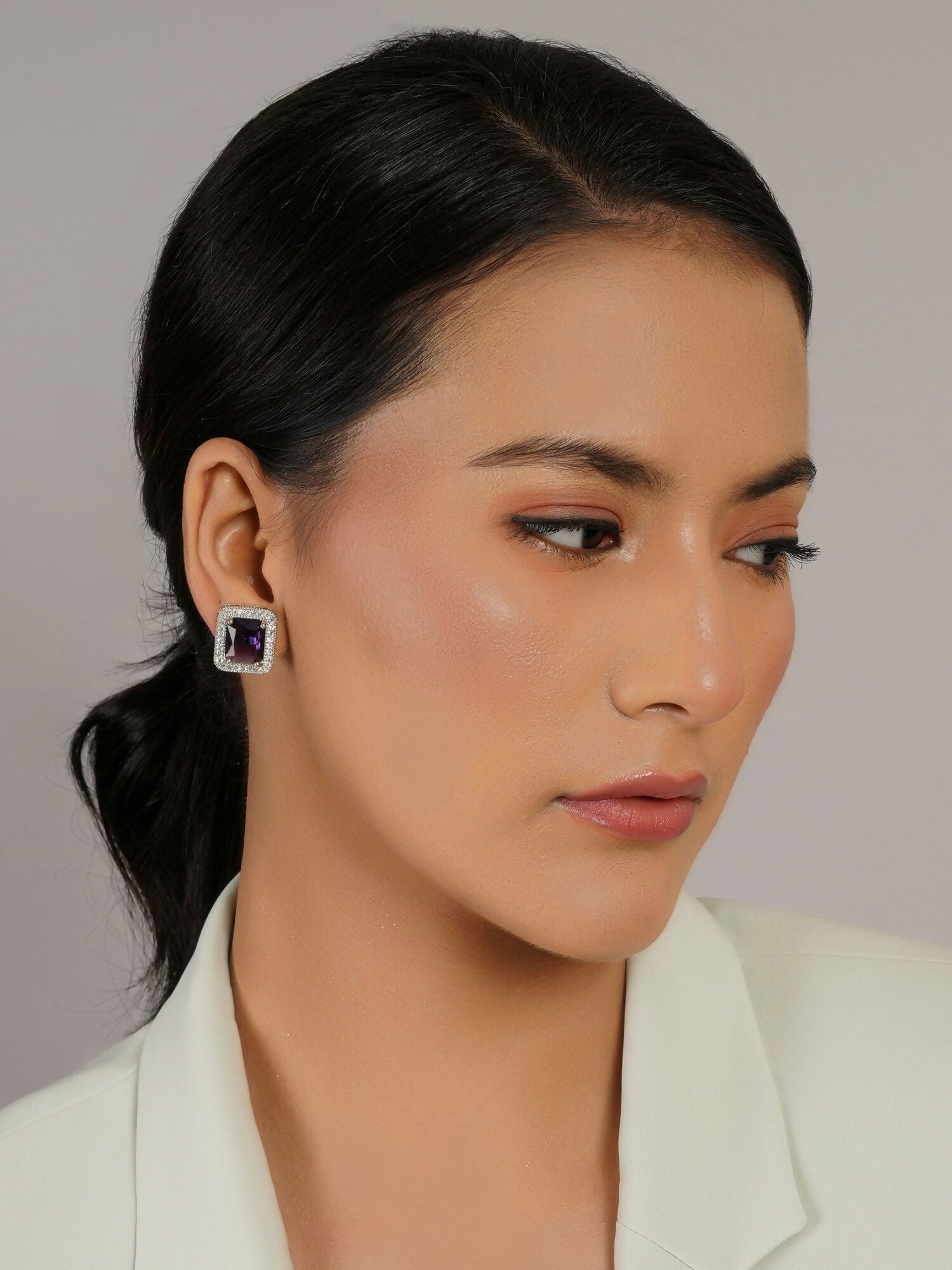 stone stud (purple) - Ruby Raang