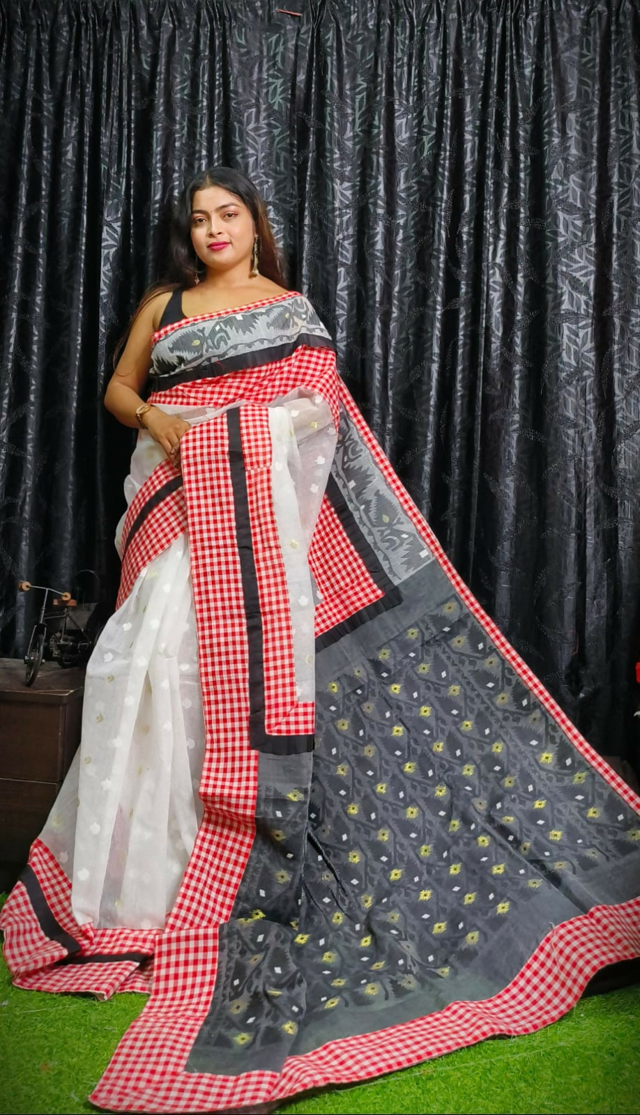 Exclusive Collection Beautiful Gamcha Multi Jamdani Mix N Match Saree