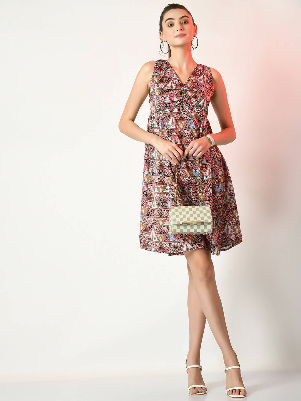 Myshka Women's Multi A-Line Printed Dress