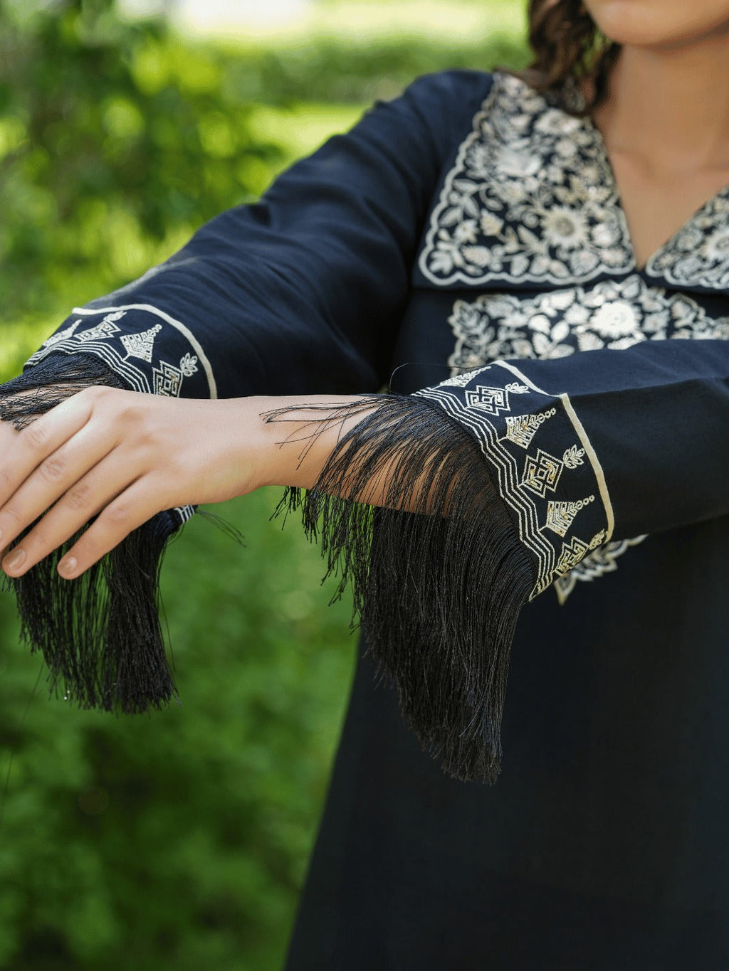 Yufta Black Embroidered Shirt And Trouser Co Ords