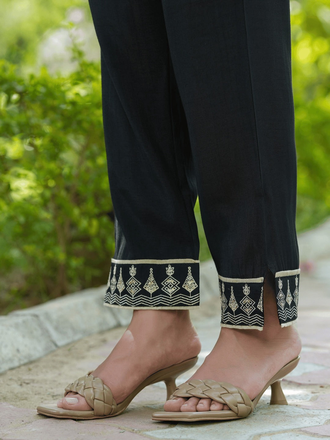 Yufta Black Embroidered Shirt And Trouser Co Ords
