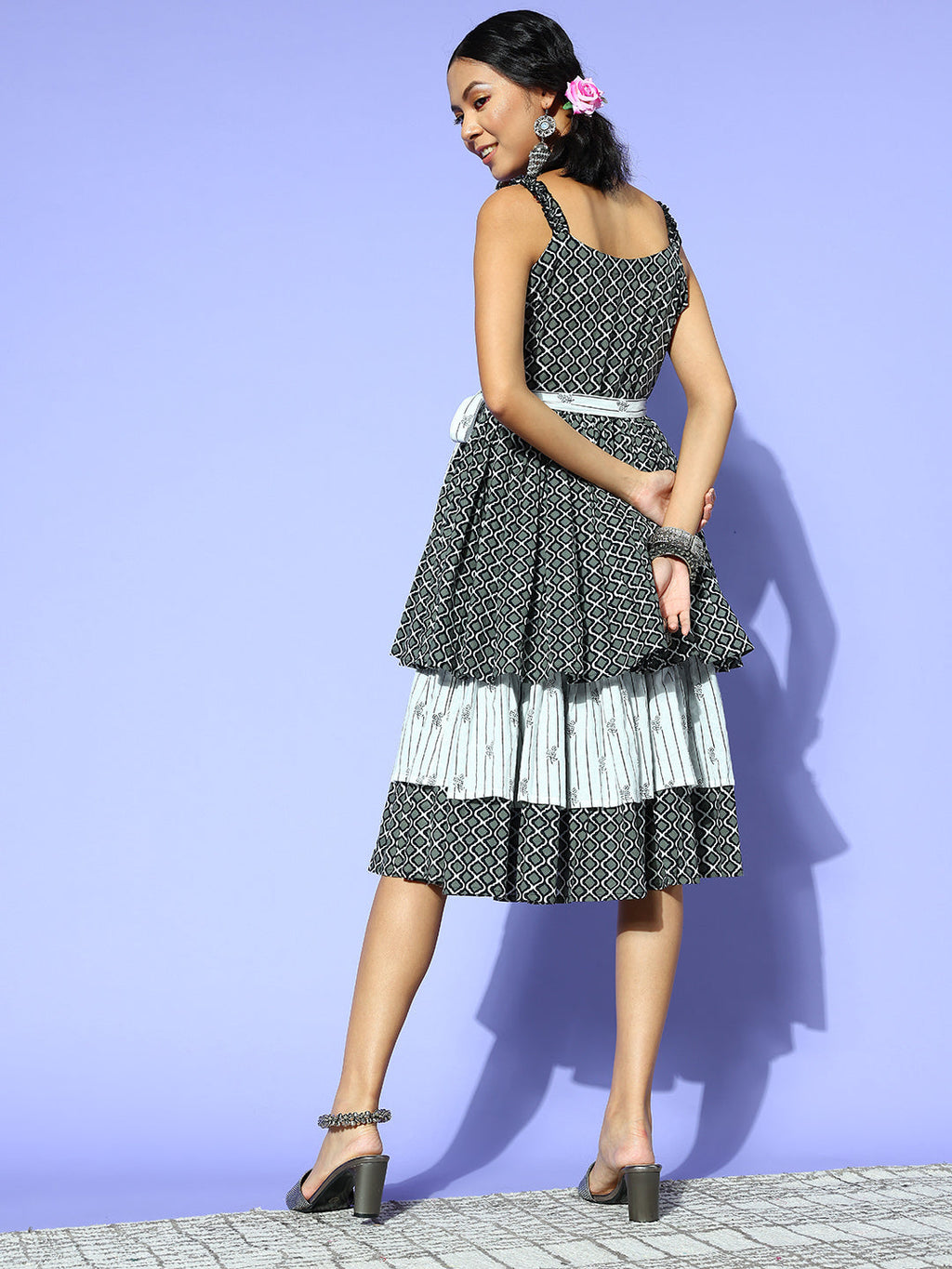 Yufta Black Ethnic Motifs Indie Gal Dress