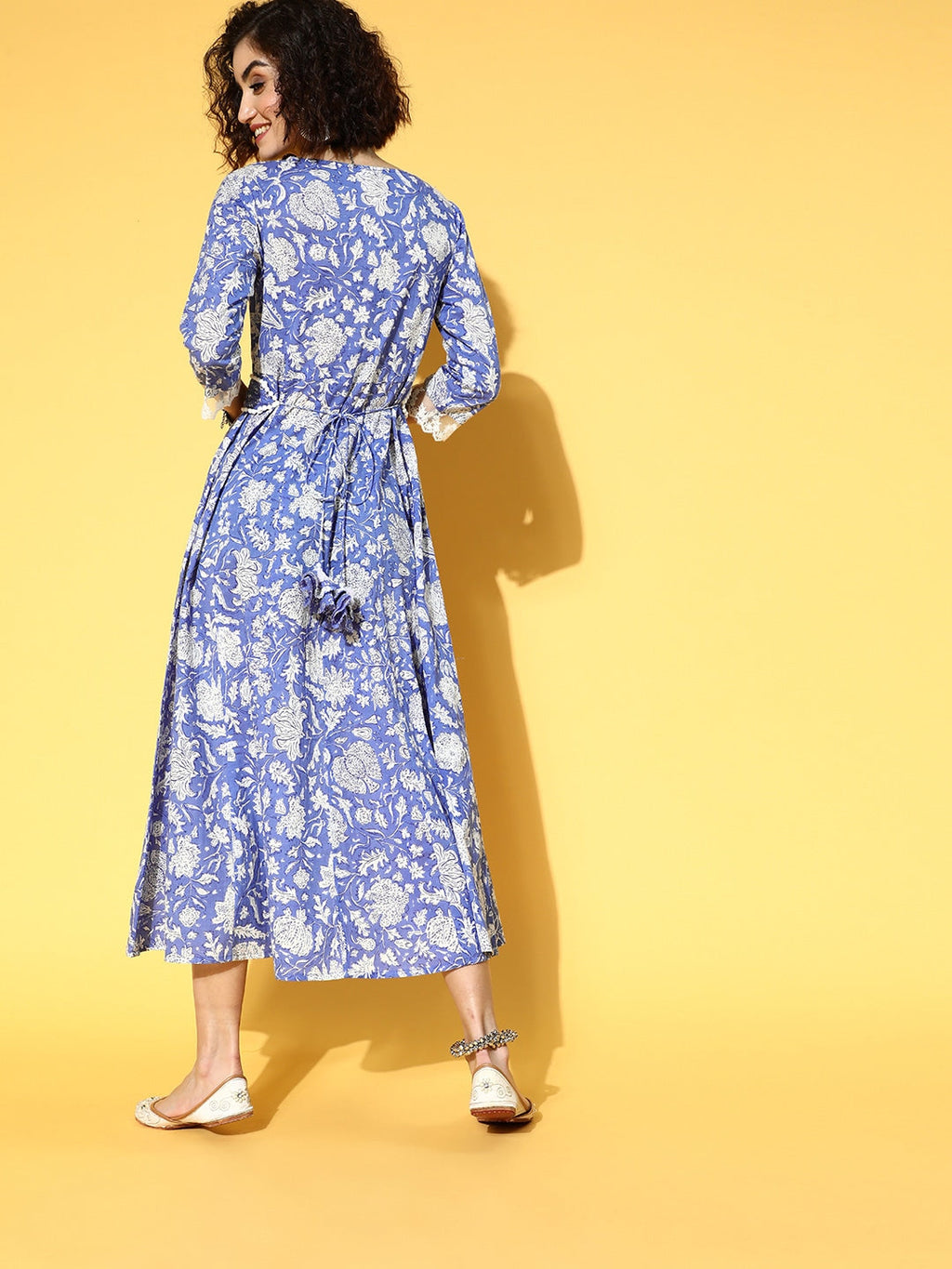 Yufta Blue Floral Ethnic Dress