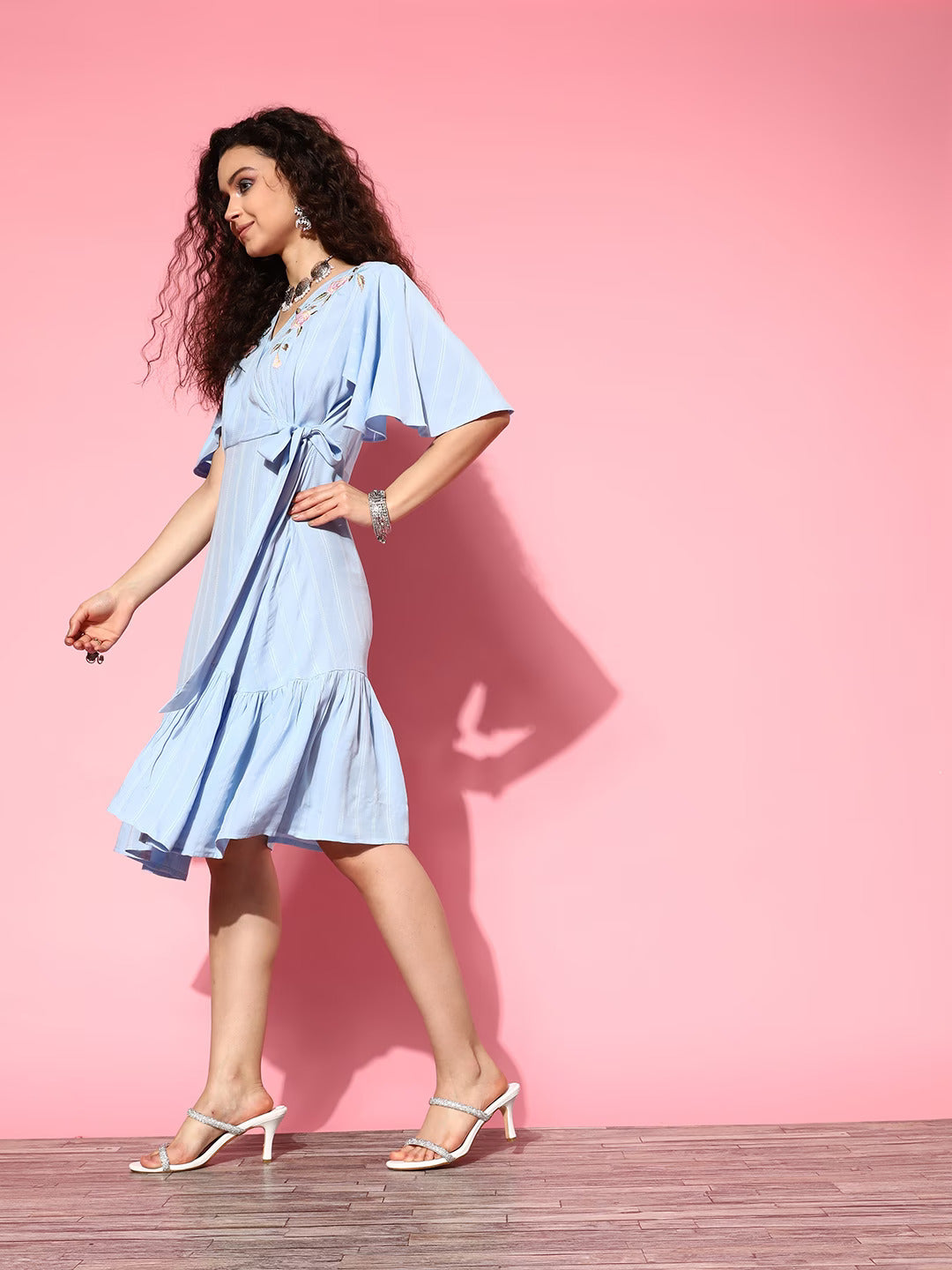 Yufta Blue Floral Tiered Dress