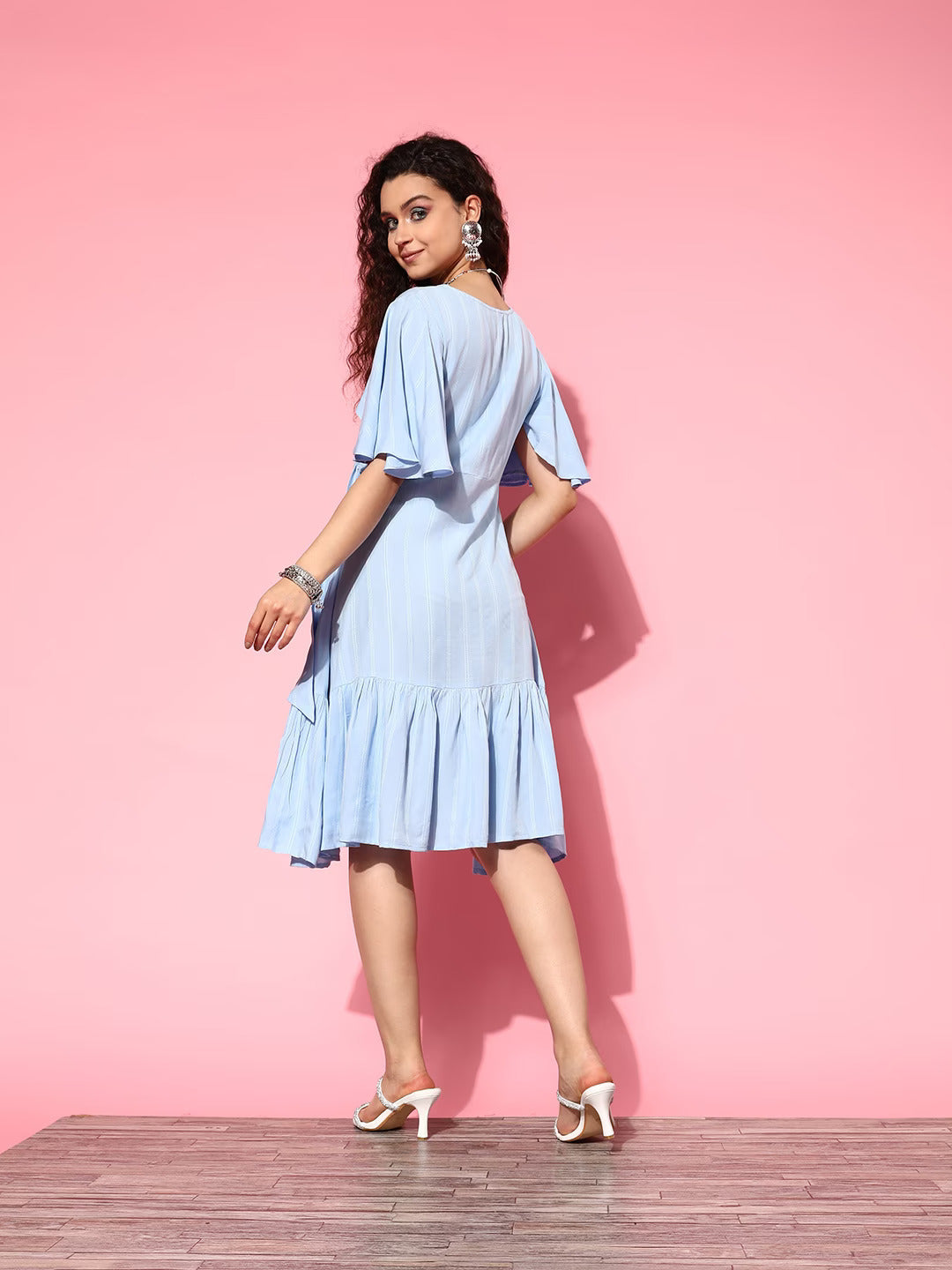 Yufta Blue Floral Tiered Dress