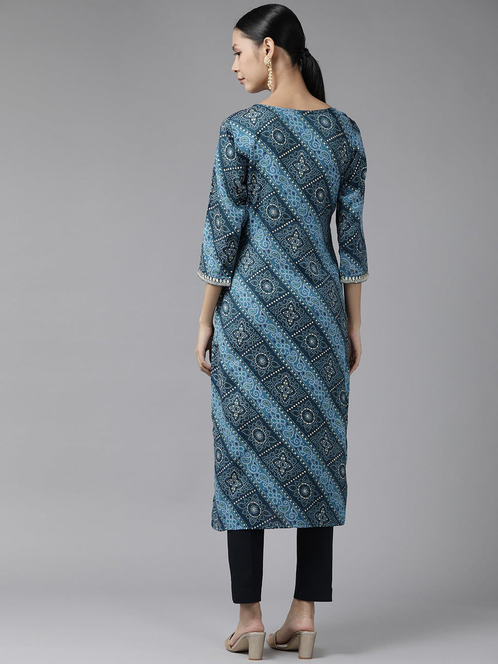 Yufta Blue Printed Kurta