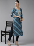 Yufta Blue Printed Kurta