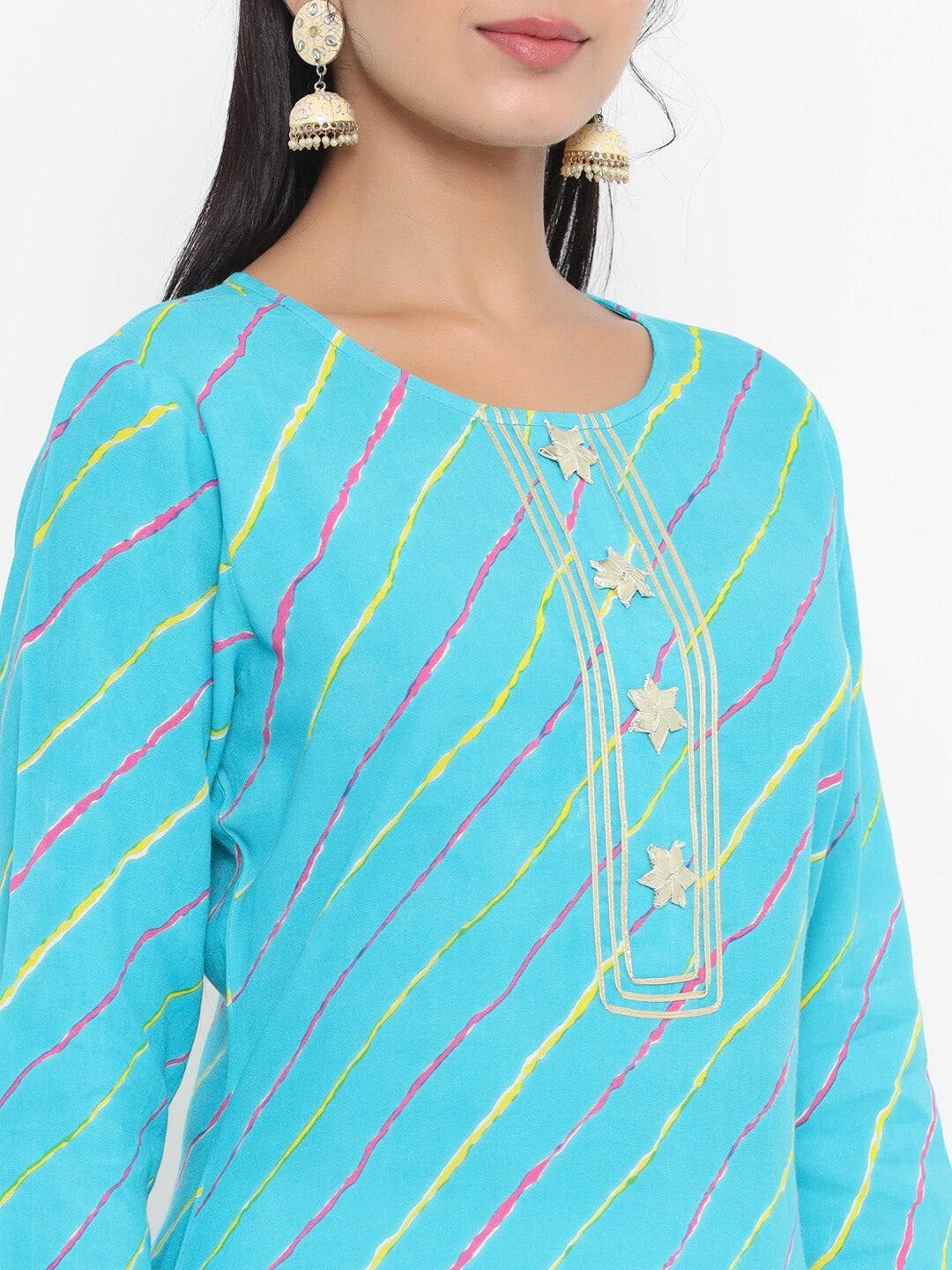 Yufta Blue Printed Kurta