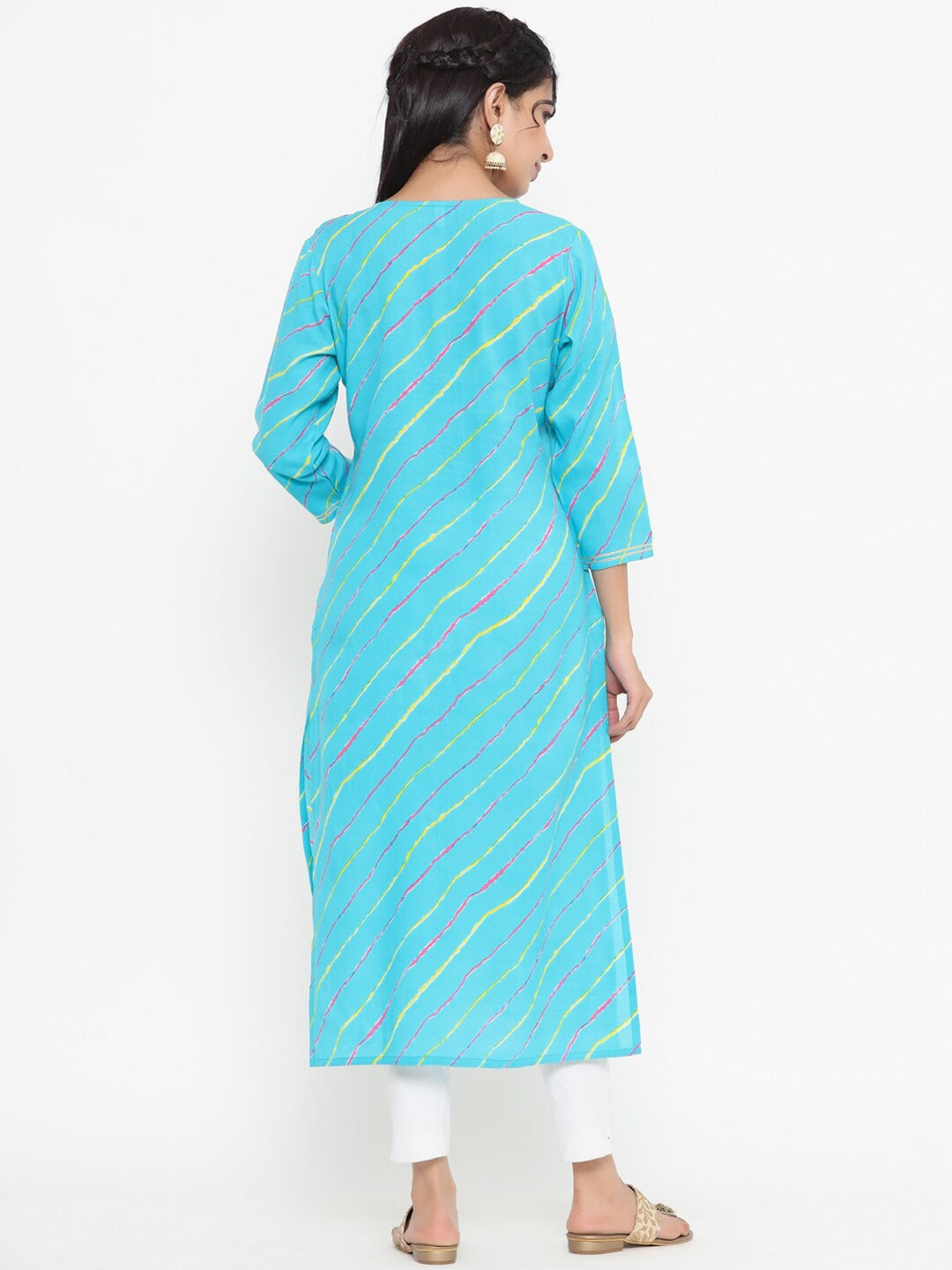 Yufta Blue Printed Kurta