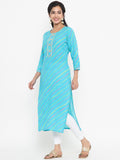 Yufta Blue Printed Kurta