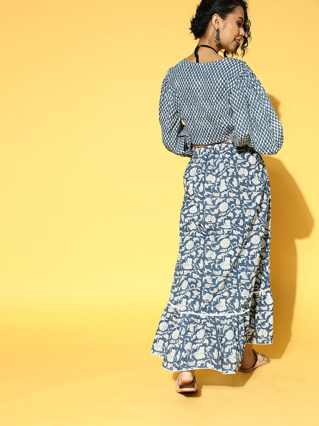 Yufta Blue & White Printed Co-ord Set