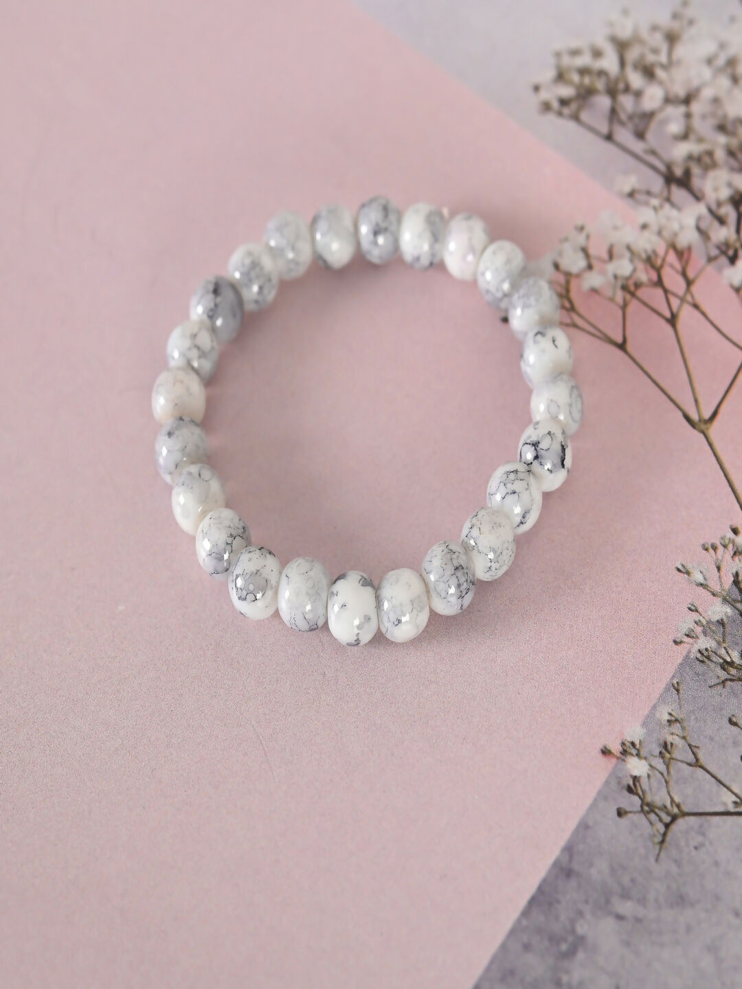 NVR Women & Men Marbel Elasticated Bracelet