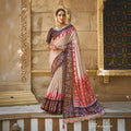 Beige Bhagalpuri Silk Pure Gota Work Saree With Unstitched Blouse - Norita Gajri