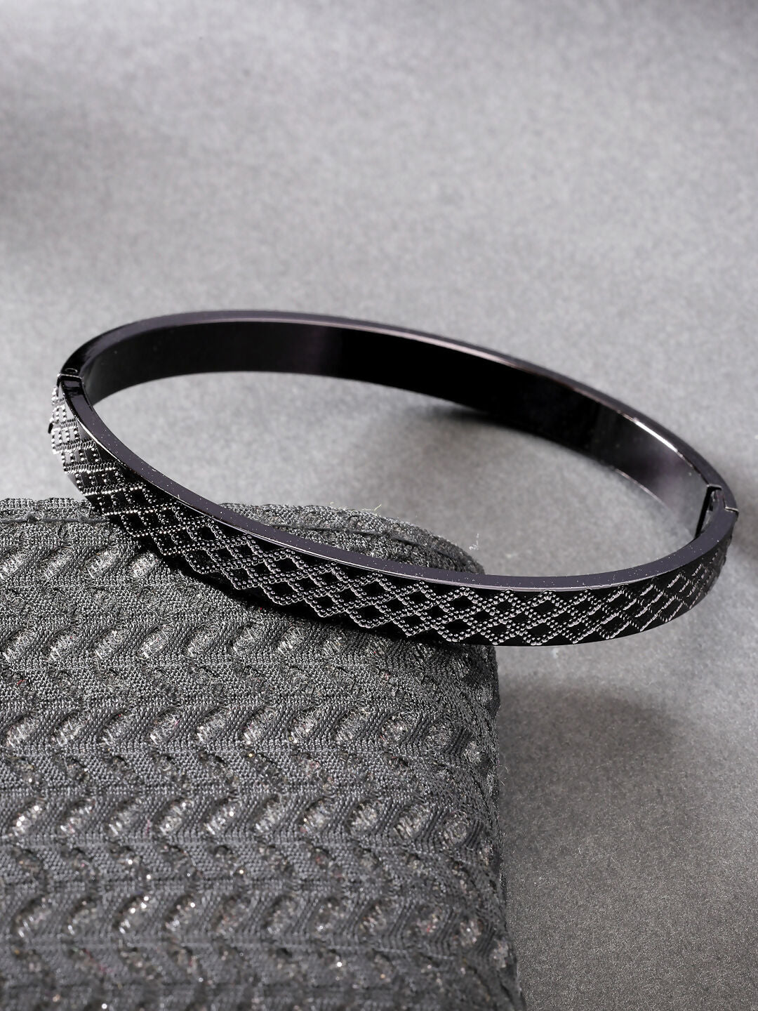 NVR Men's Set of 2 Gold & Black Rhodium-Plated Stainless Steel Kada Bracelet