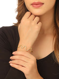NVR Women Gold-Polished Adjustable Kada Bracelet