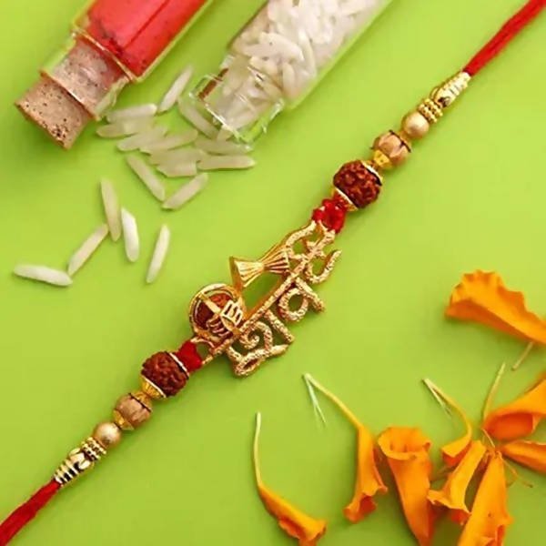 Auspicious Lord Shiv Rakhi & Cashew Jar
