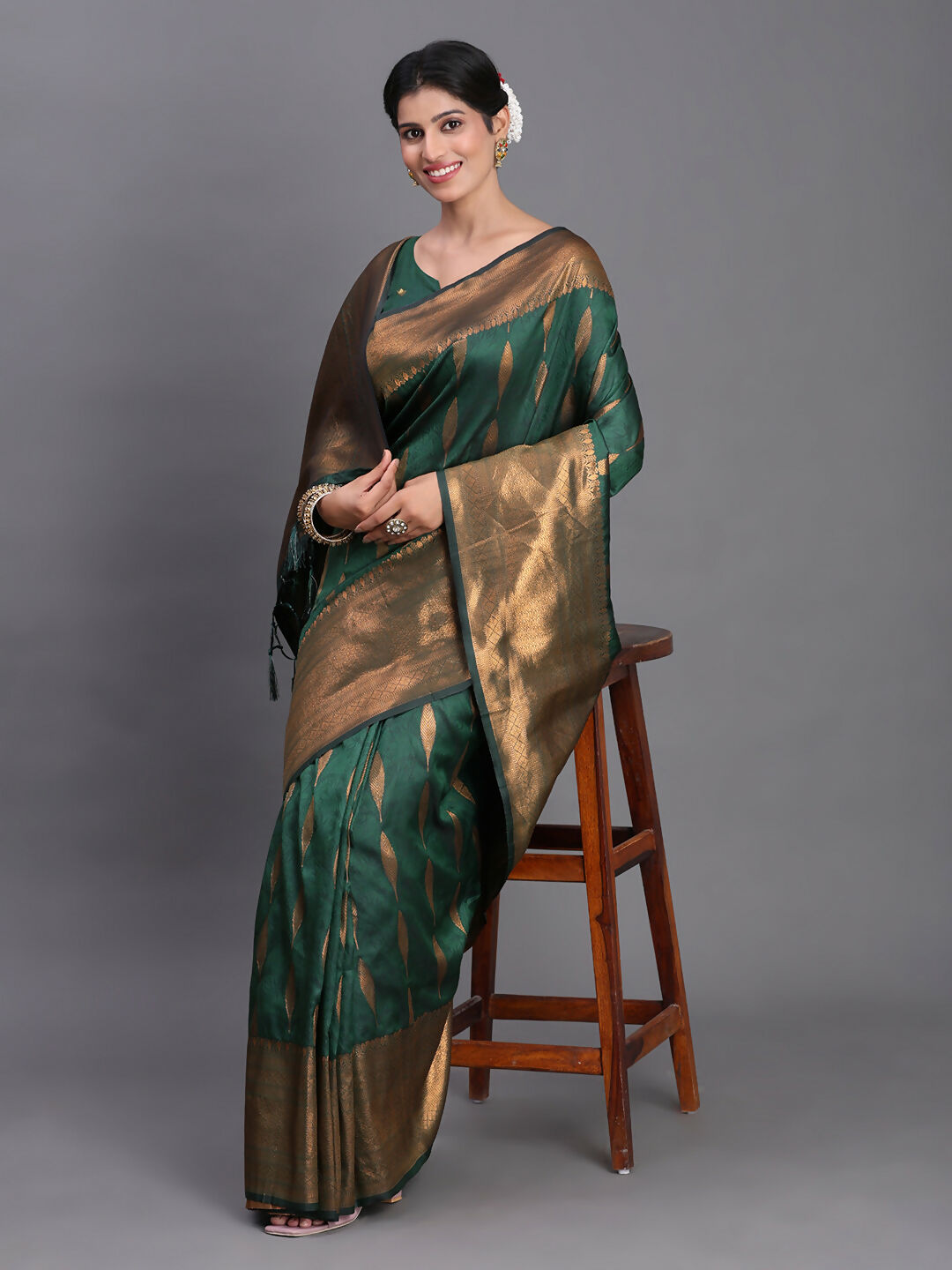 Shree Shyam Fashion Silk Dark Green Saree