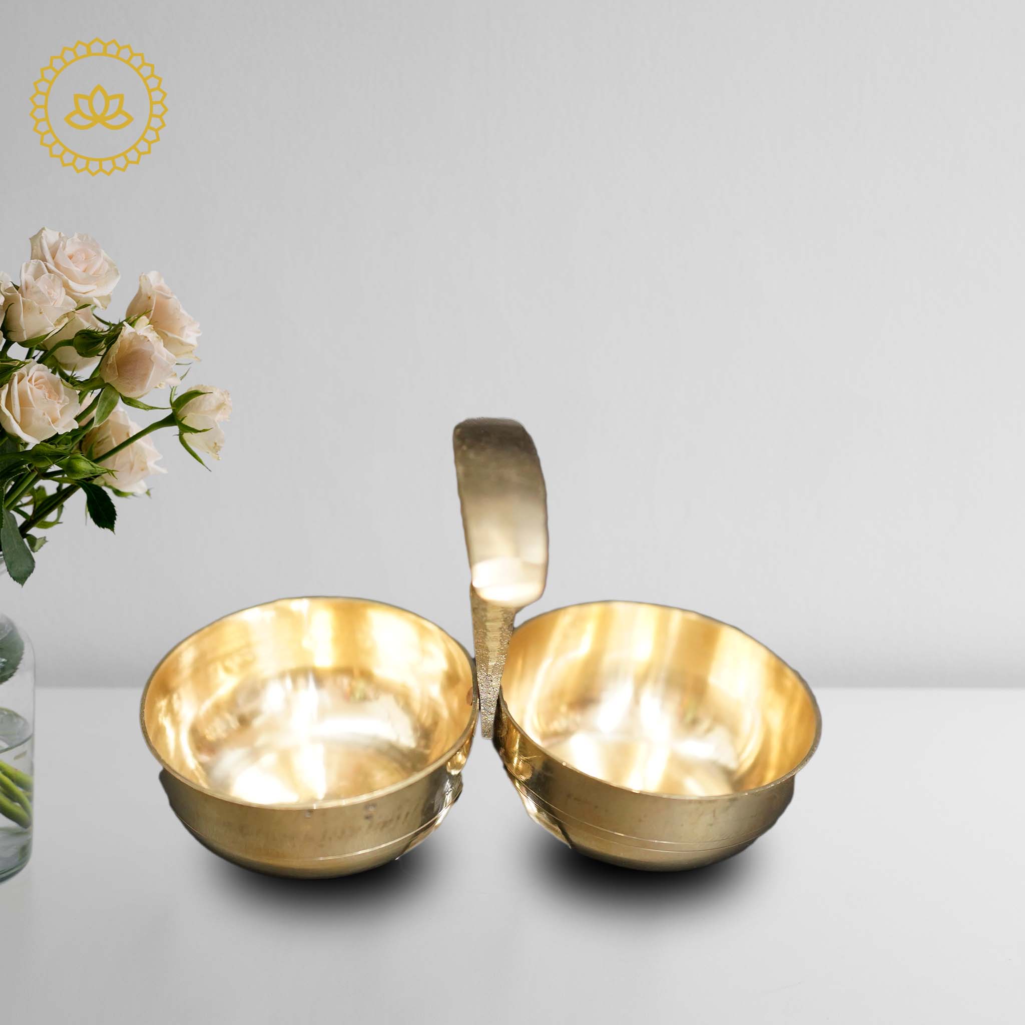 Brass Haldi & Kumkum Holder