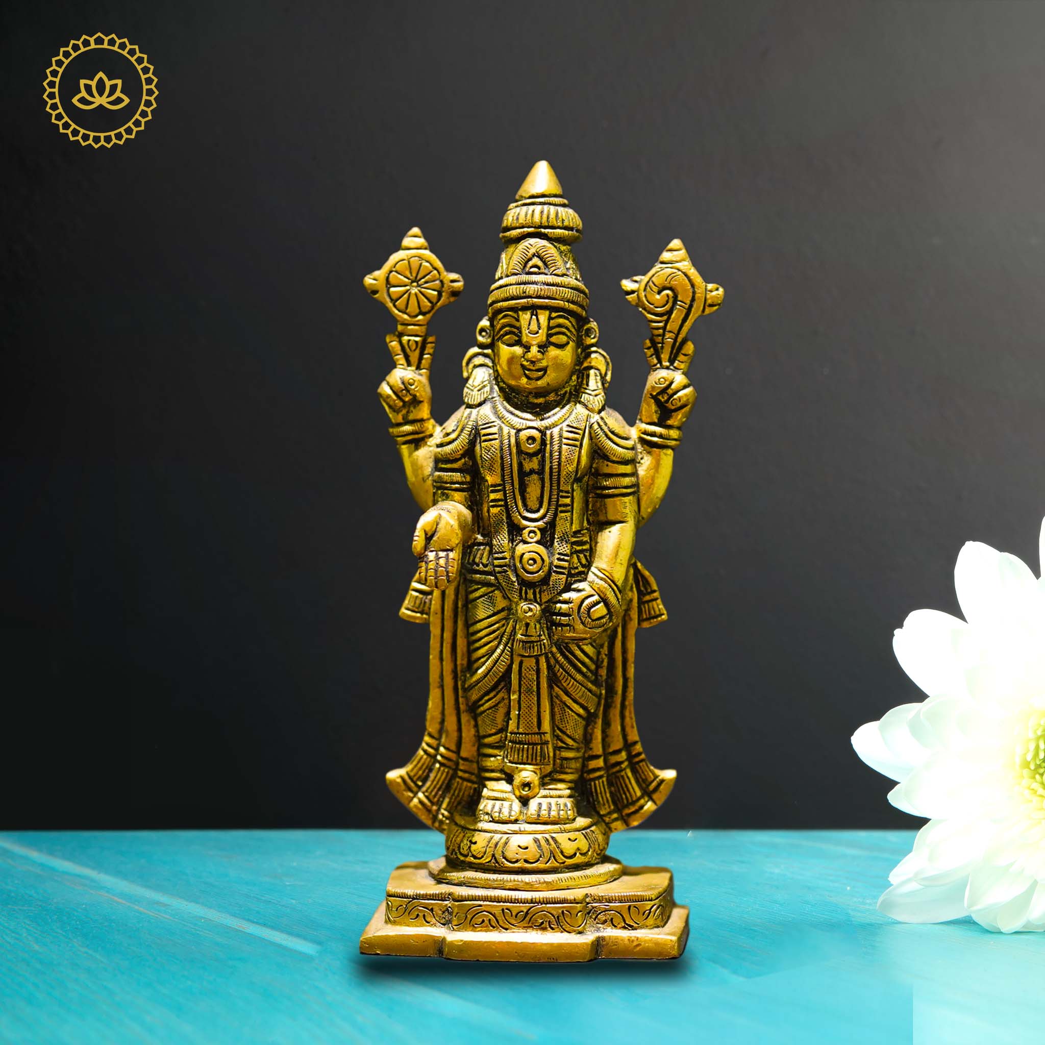 Brass Venkatramana Statue - Divine Blessings for Homes