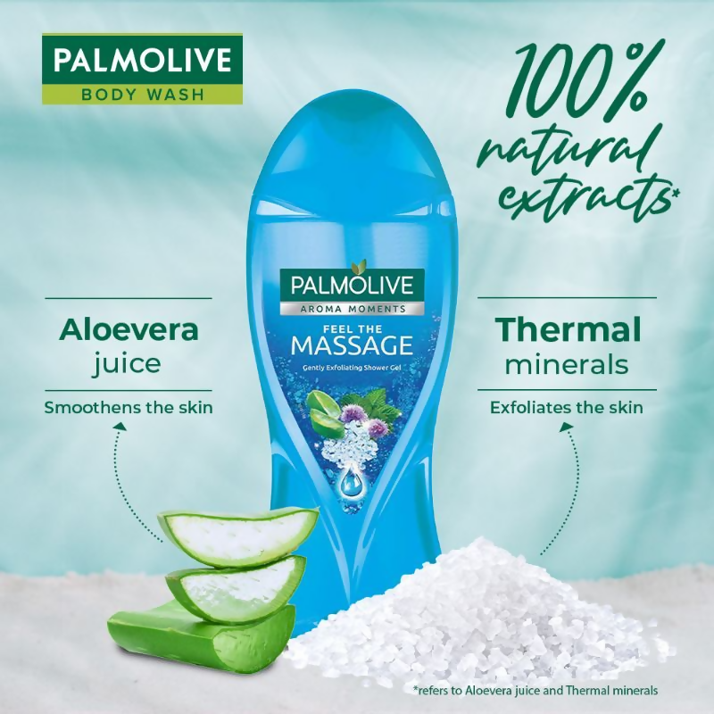 Palmolive Aloevera & Thermal Minerals Feel The Massage, Exfoliating Moisturizing Body Wash