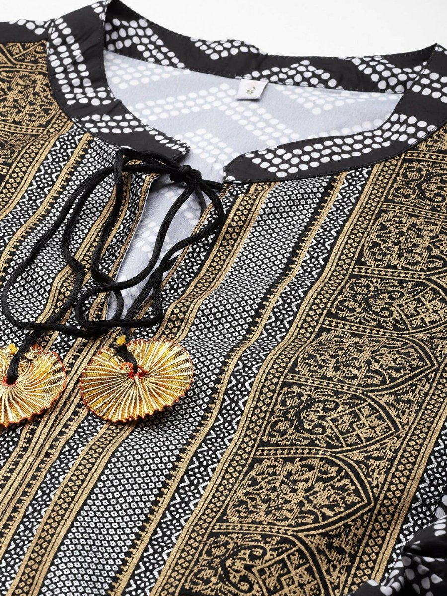Ahalyaa Women Printed Ethnic Co-Ords - Black Color