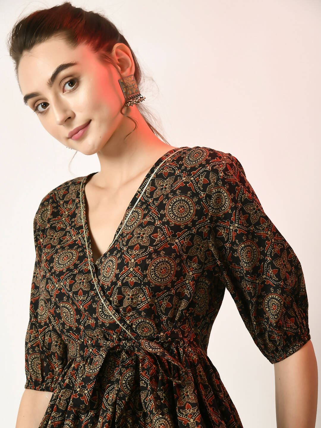 Myshka Women's Multi Empire Printed Dress