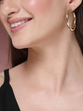 NVR Women's Gold-Polished Half Hoop Earrings