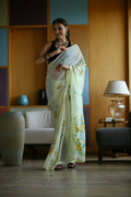 Vamsee Laxmi Yellow Georgette Saree