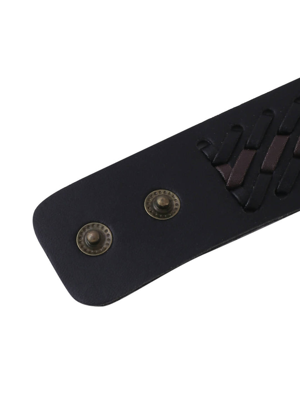 NVR Men's Black Leather Bracelet