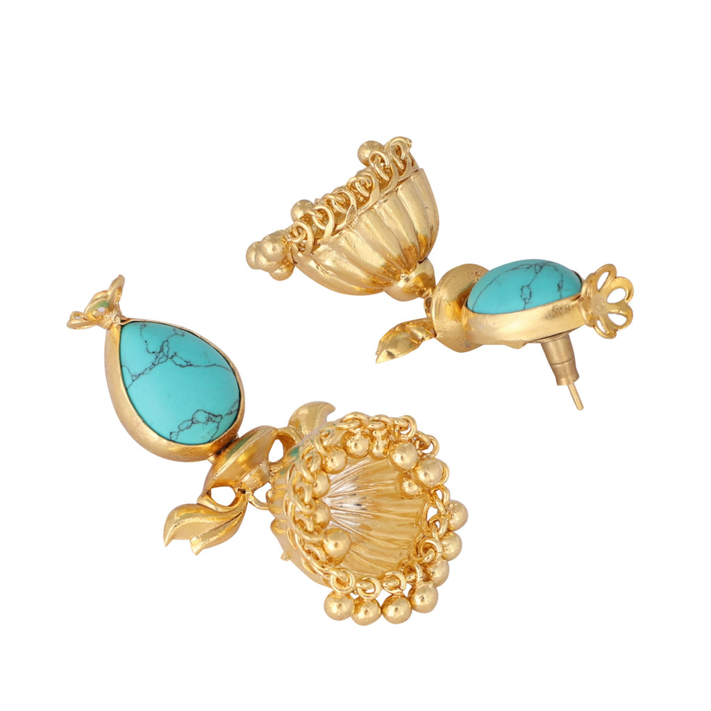 Nuyug 22K Gold Plated Turquoise Grace Earrings