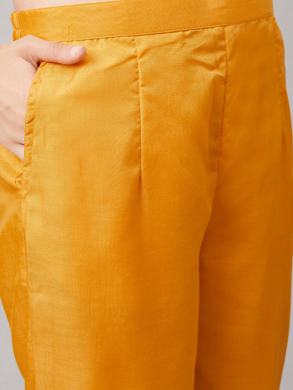 Yellow Organza Embroidered Kurta with Bottom & Dupatta - Salimar