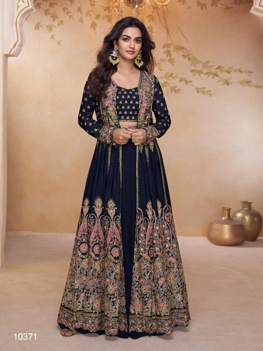 Anaita Black Chinon Readymade Suit with Heavy Embroidery & Sequence Work