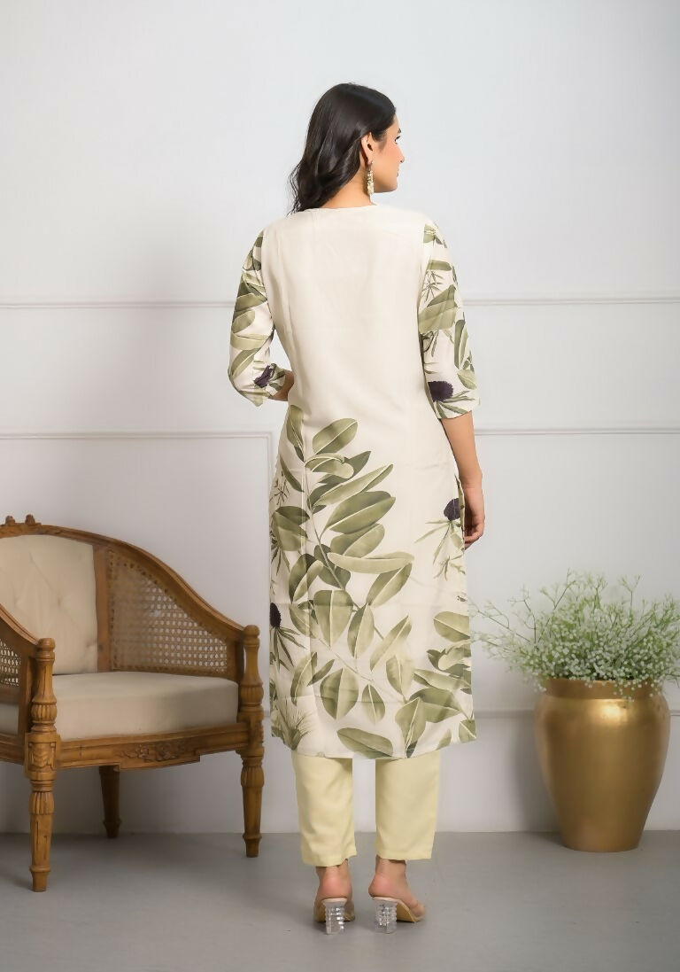 Festive Wear Ethnic White frencs crepe With Cotton Lining Stitched Suit With Dupatta - Tanisha