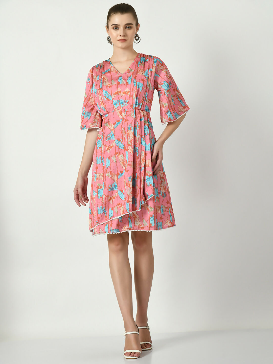 Myshka Women's Pink Printed Dress